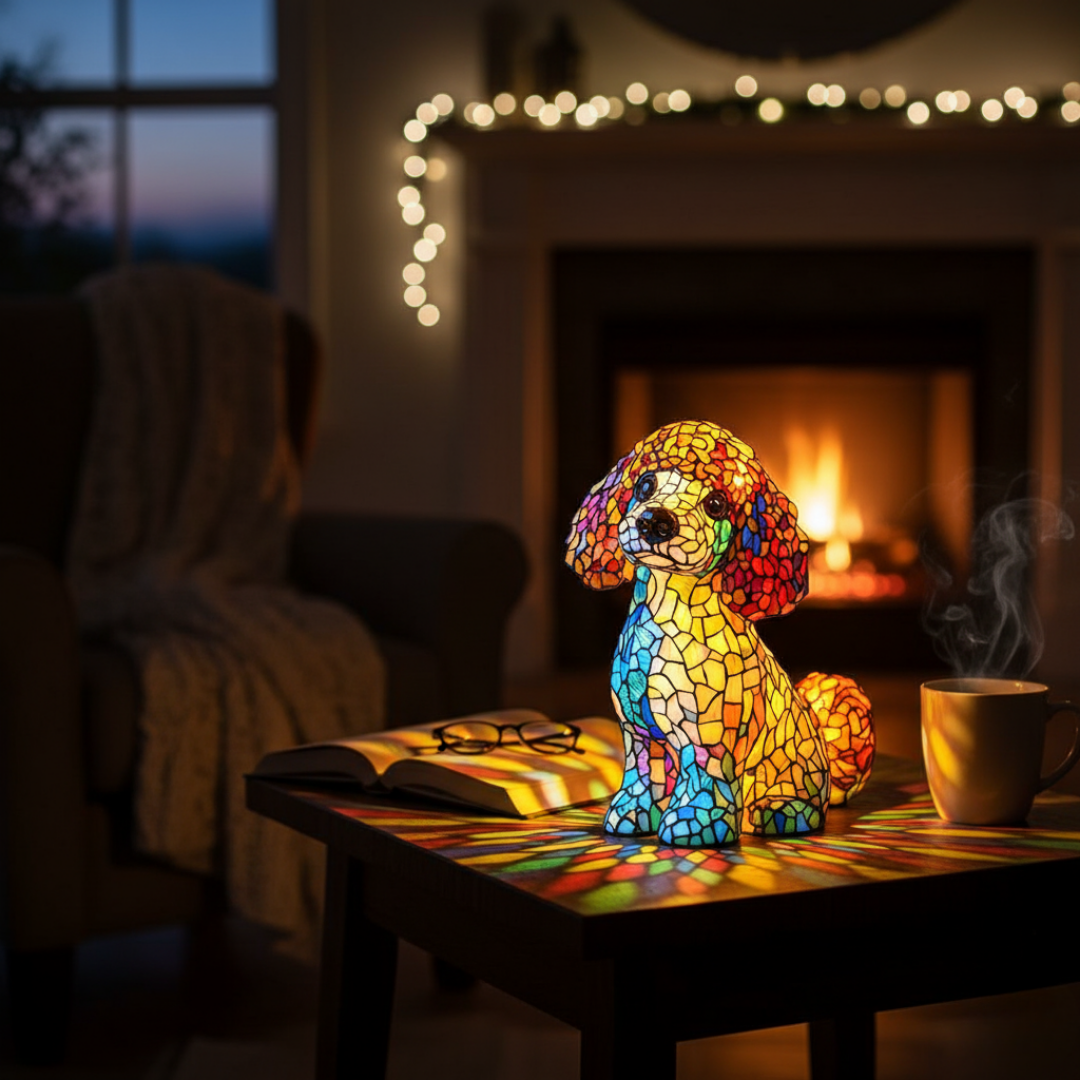 Luminária Artesanal – Aurora the Poodle of Eternal Brilho Suave