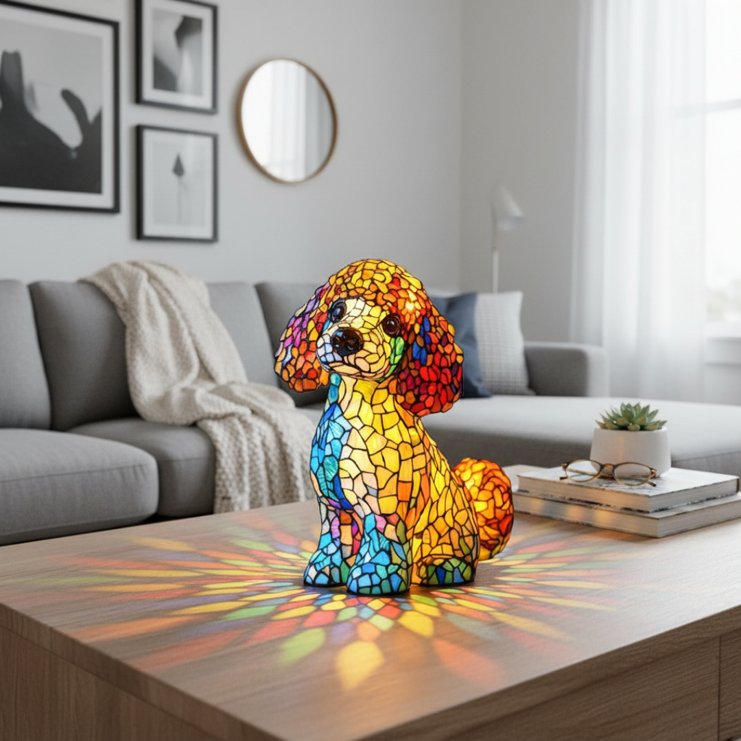 Luminária Artesanal – Aurora the Poodle of Eternal Brilho Suave