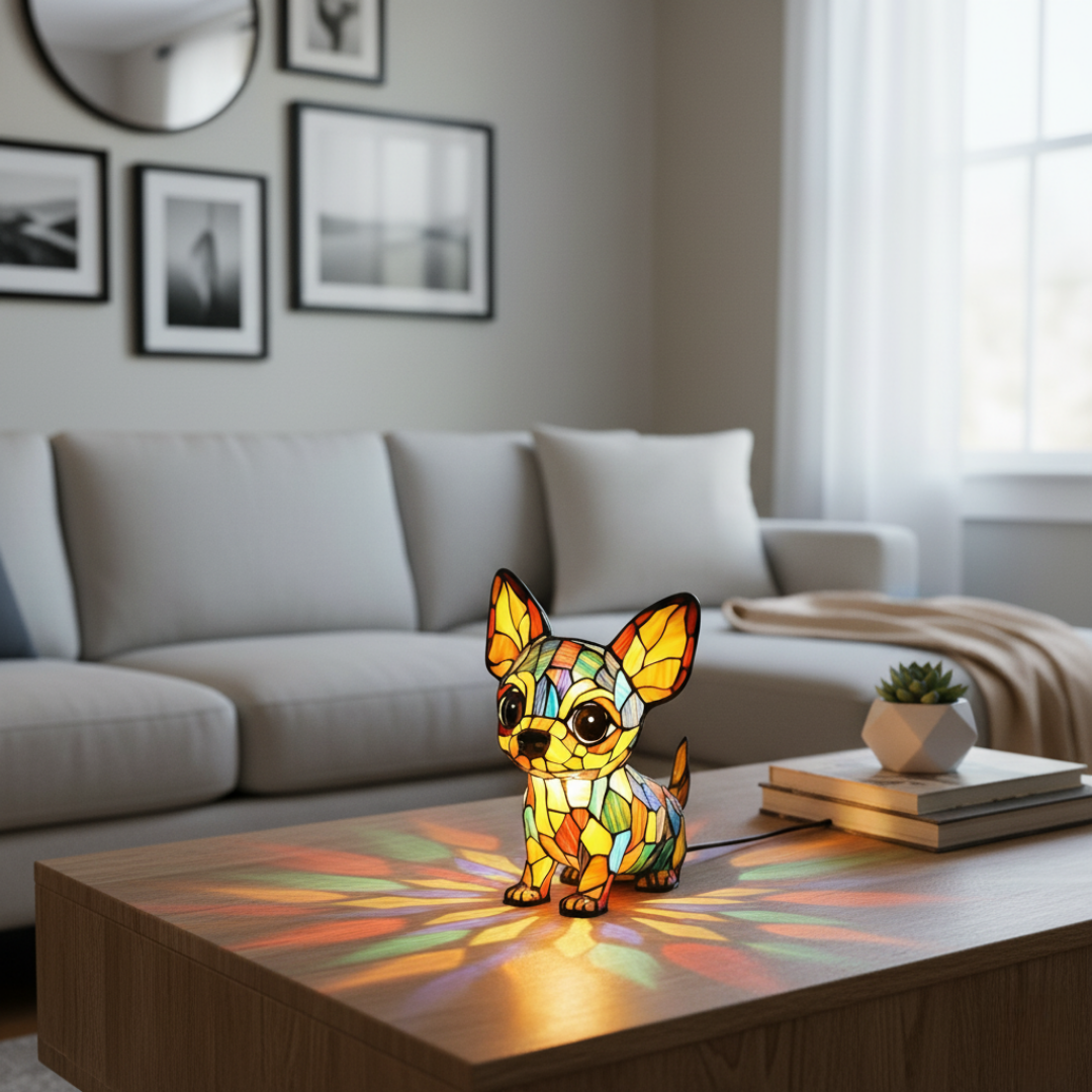 Luminária Artesanal – Charming Chihuahua-Shaped Pendant