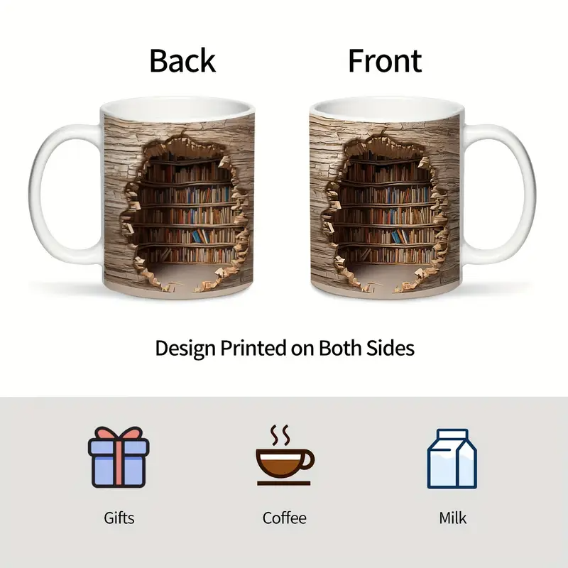 TAZZA ARTIGIANALE PREMIUM – TAZZA LIBRERIA AFFASCINANTE ATTIVATA DAL CALORE