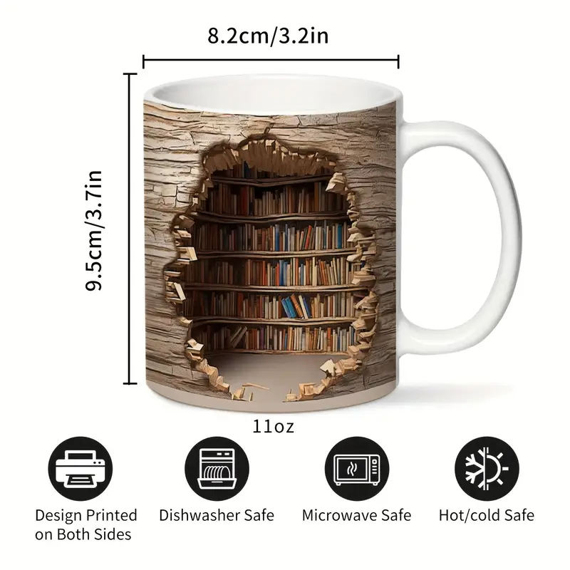 TAZZA ARTIGIANALE PREMIUM – TAZZA LIBRERIA AFFASCINANTE ATTIVATA DAL CALORE