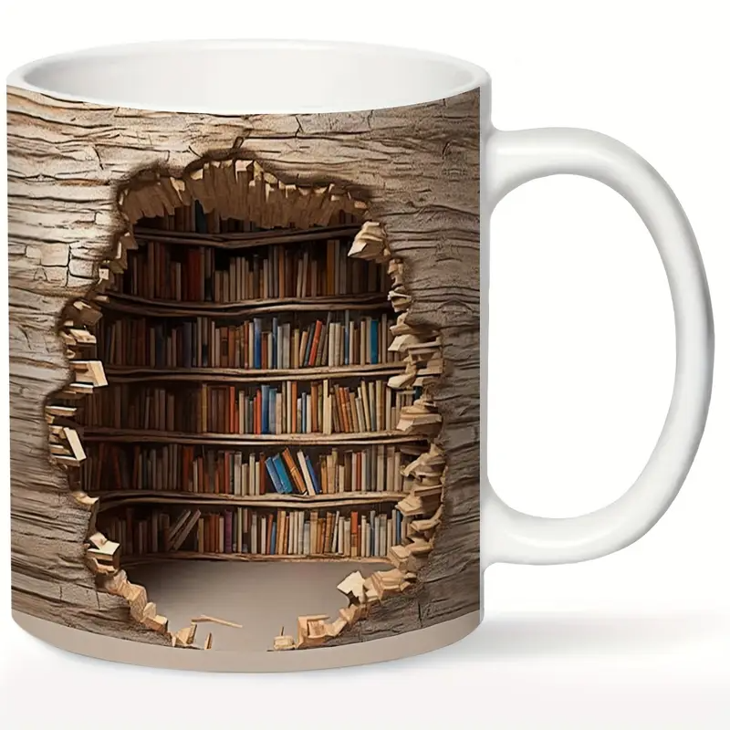 TAZZA ARTIGIANALE PREMIUM – TAZZA LIBRERIA AFFASCINANTE ATTIVATA DAL CALORE