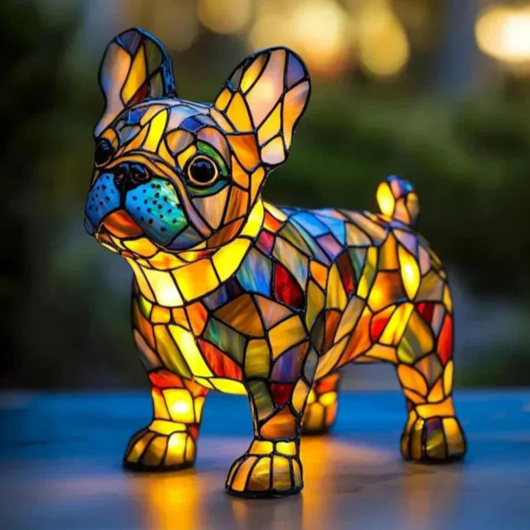 Lampada Artigianale Amelie – Bulldog Francese Cuore Luminoso