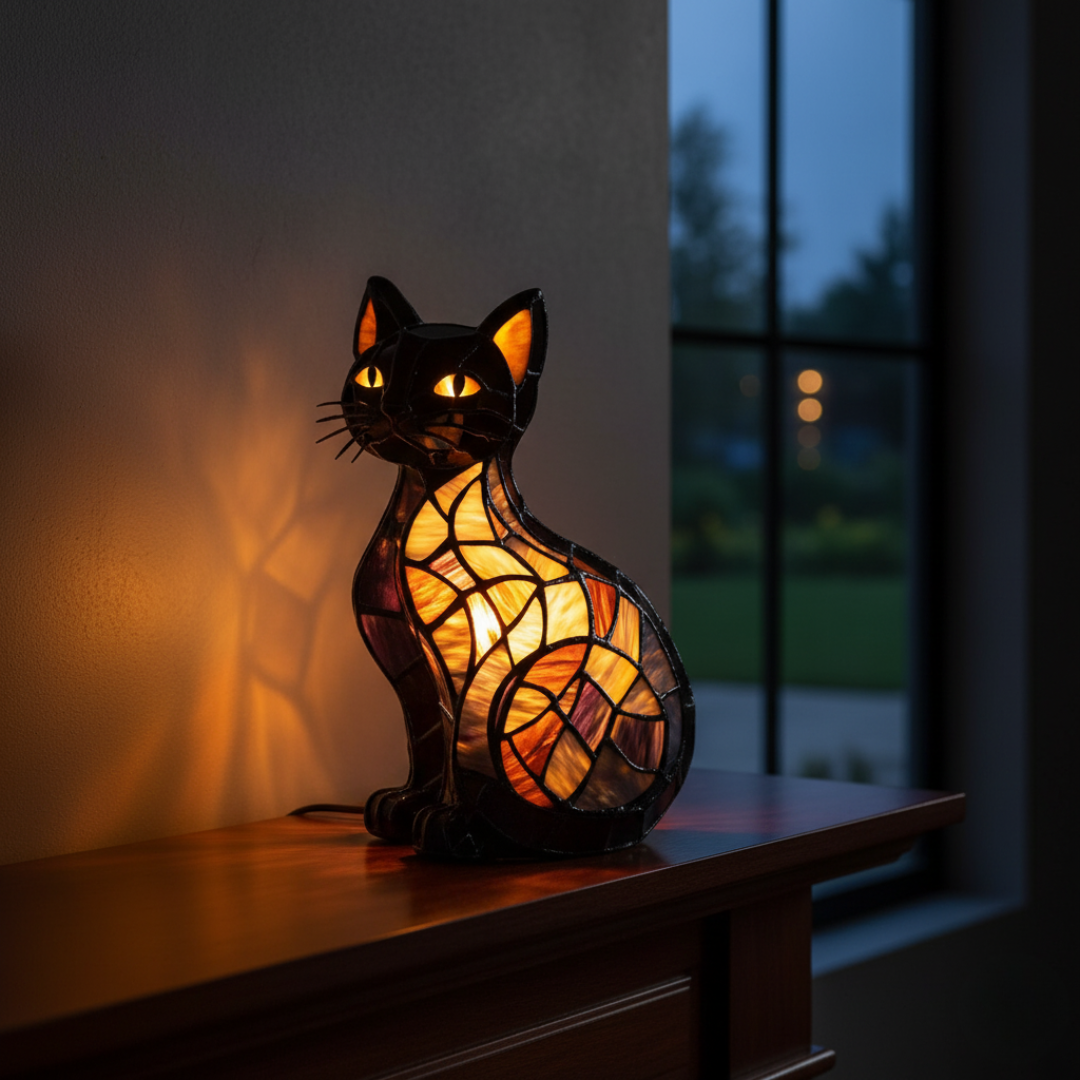 Luminária Artesanal – Midnight Brilho Chat