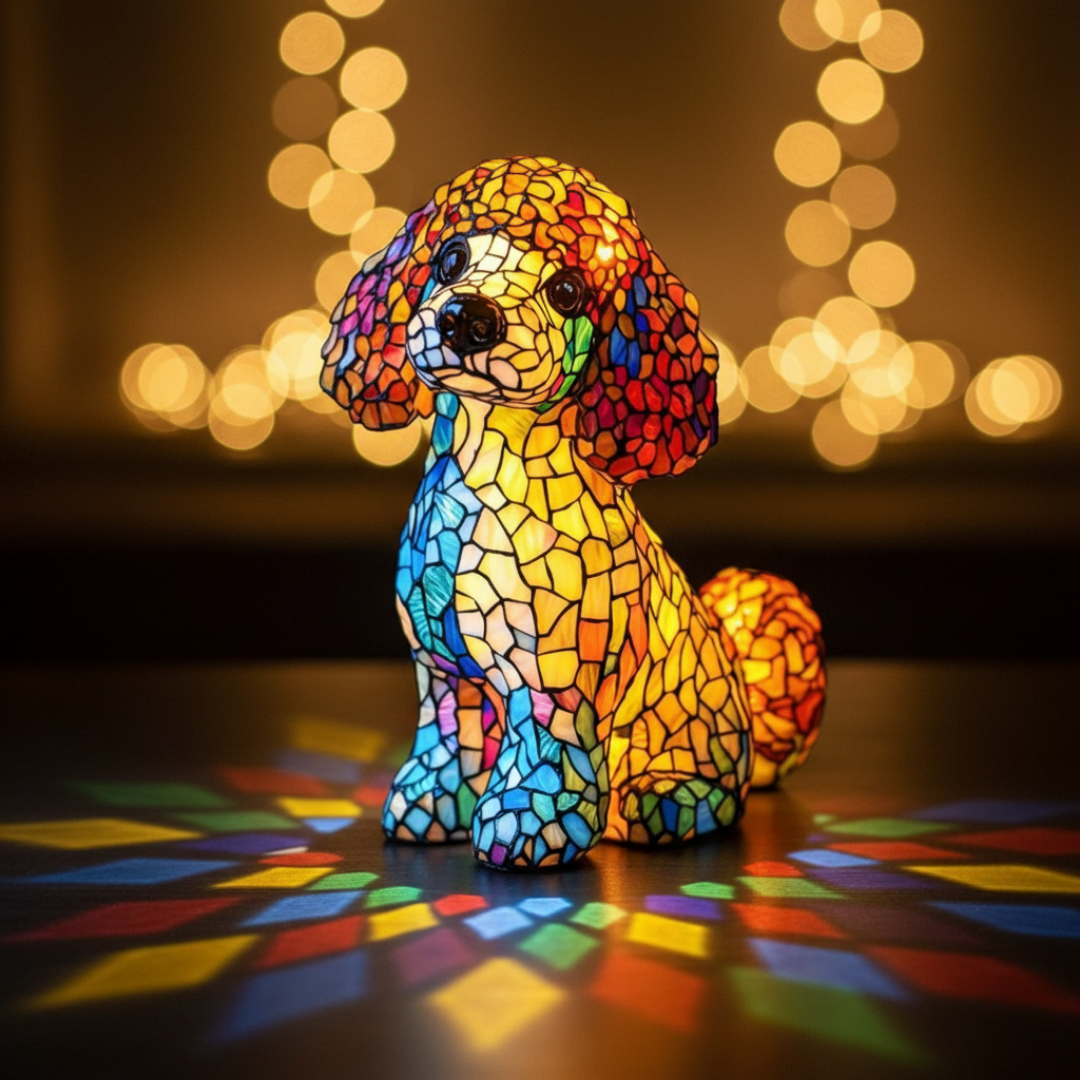 Luminária Artesanal – Aurora the Poodle of Eternal Brilho Suave