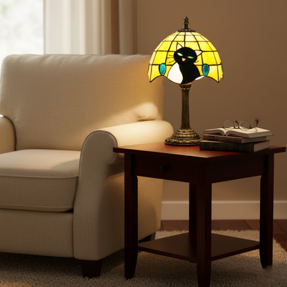 Royal Baroque Black Cat Table Lamp