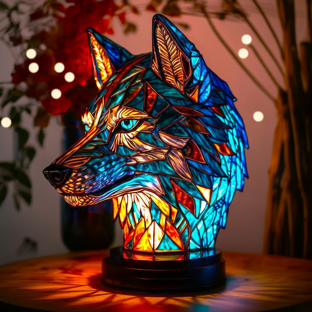 Luminária Artesanal – Enchanting Wolf Lamp