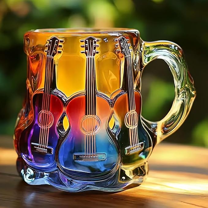 Artisan Mug with 3D Guitar Design