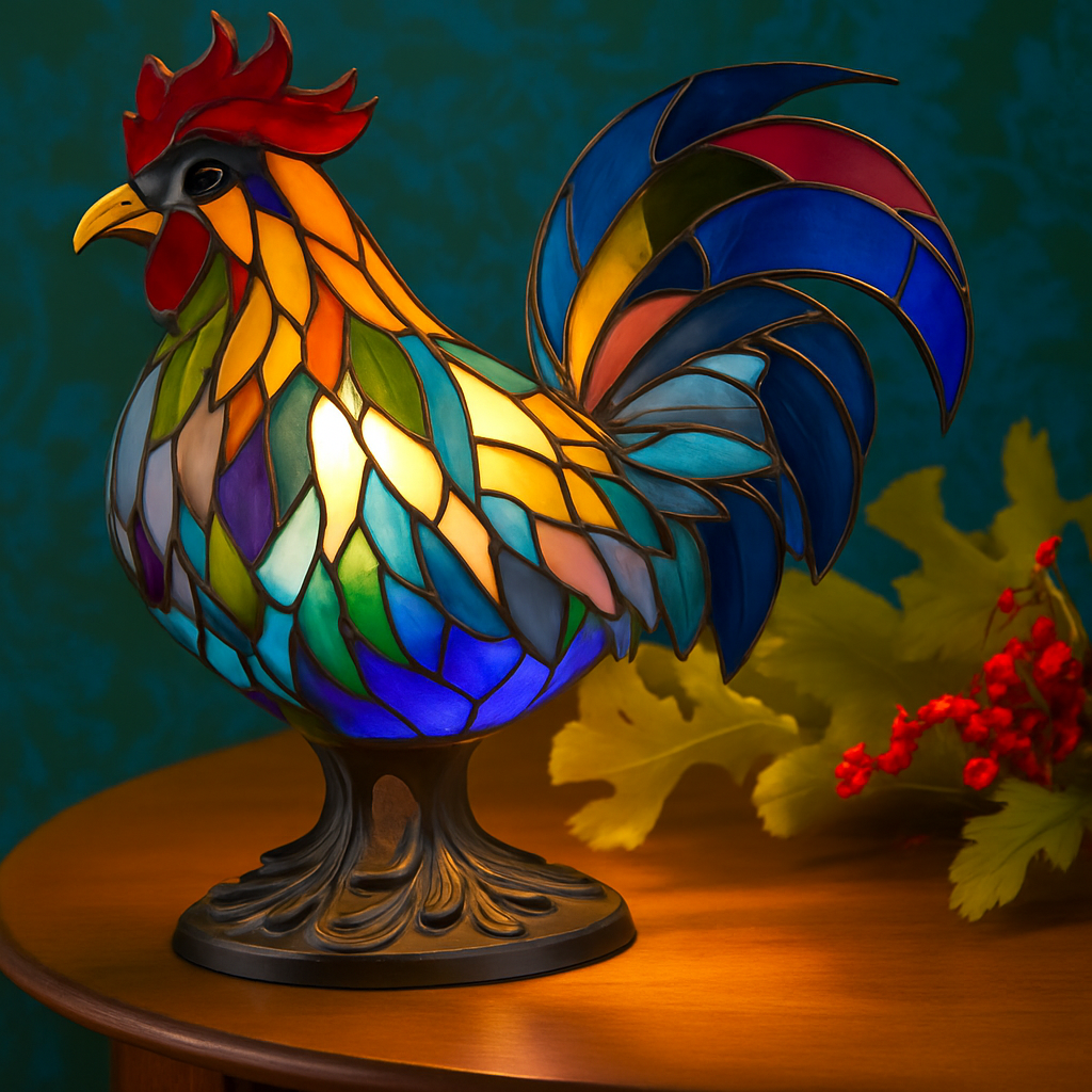 Luminária Artesanal – Ollie Colourful Rooster