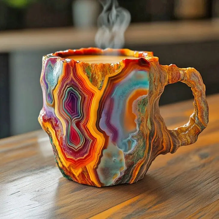 Tazza Artigianale Premium – Minerale di Cristallo Luce Elegante