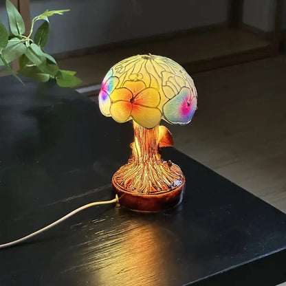 Bohemian Style Lamp with Mushroom and Flower Motif